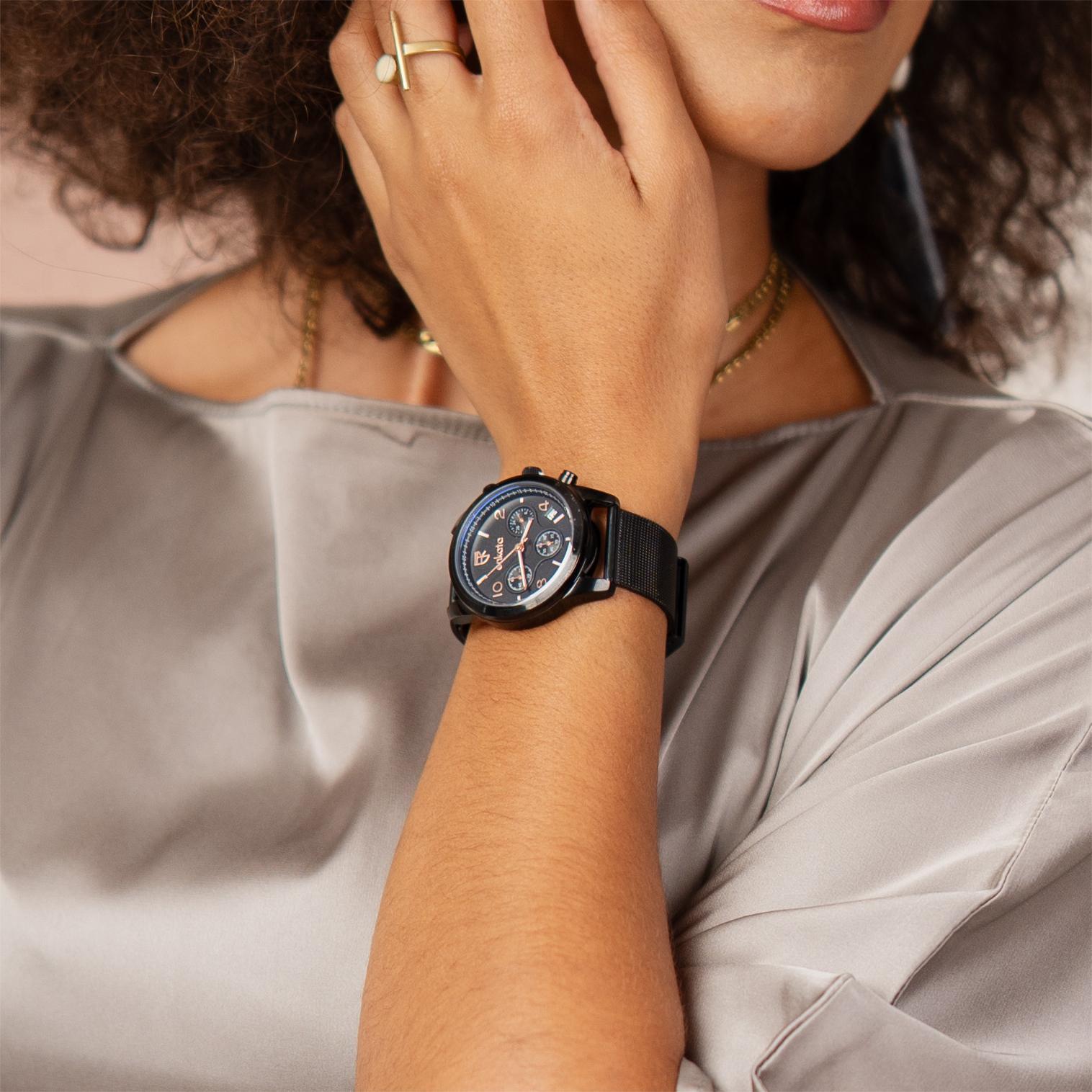 Aurora III Black Mesh | Enkata Watches