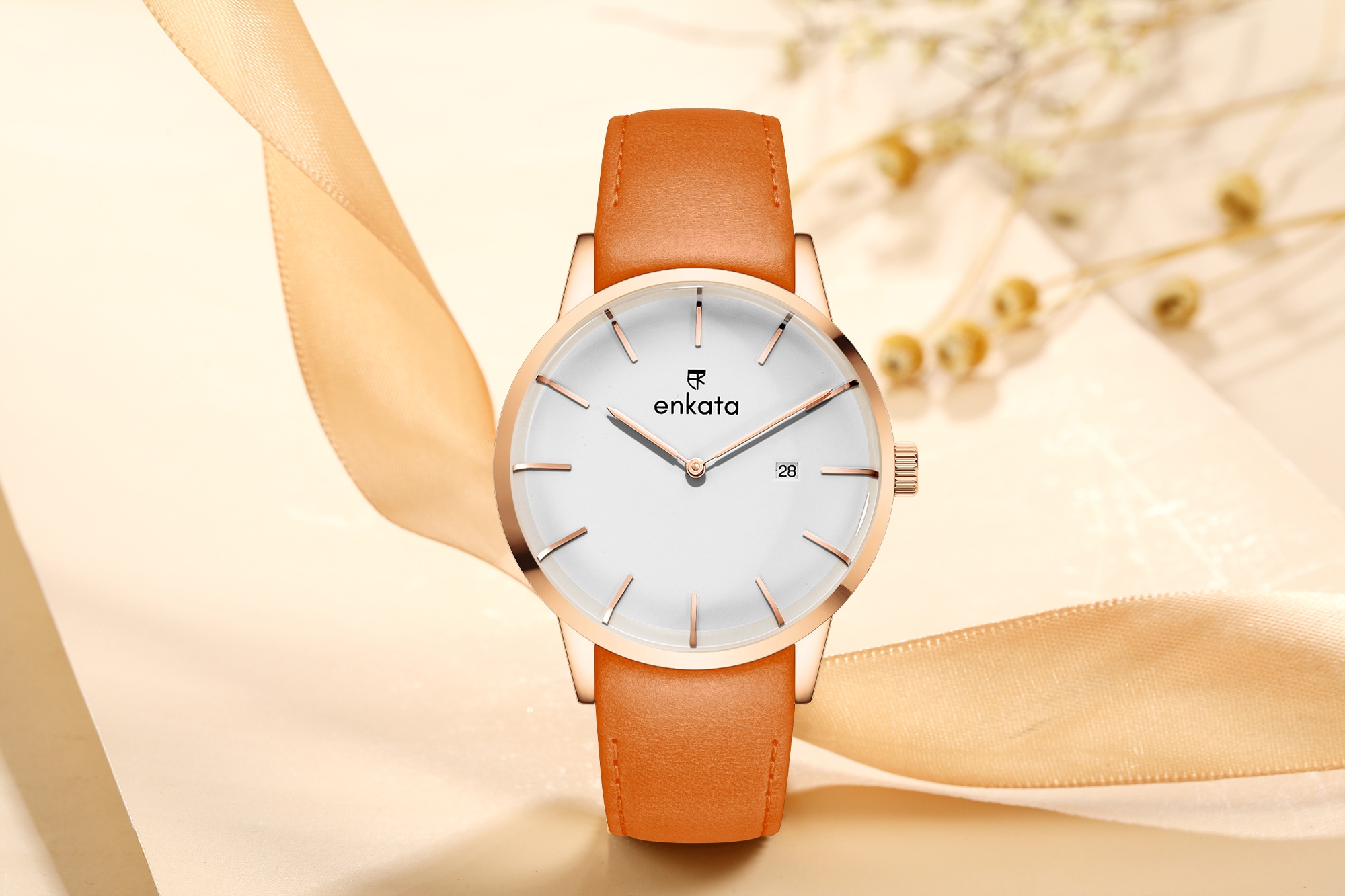 Avior Orange Leather | Enkata Watches