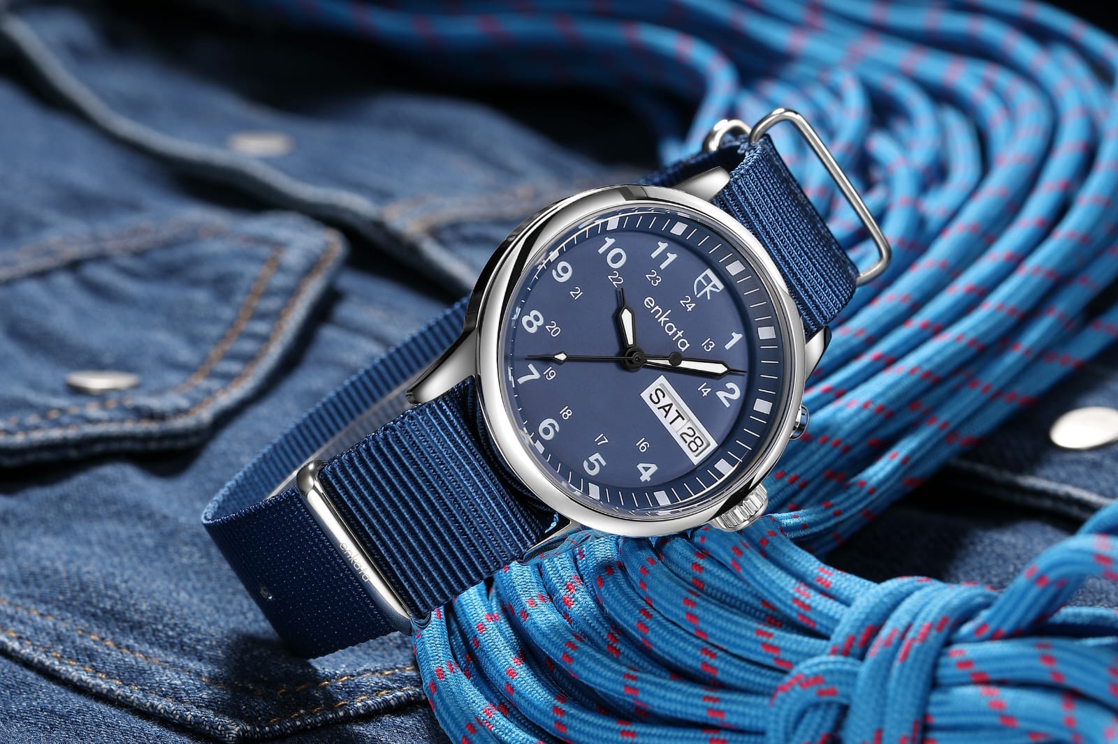 Atlas - Dark Teal Canvas | Enkata Watches